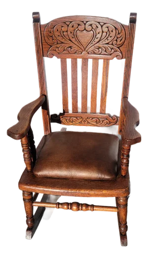 Antique 1880s Carved Oak Childs Rocker