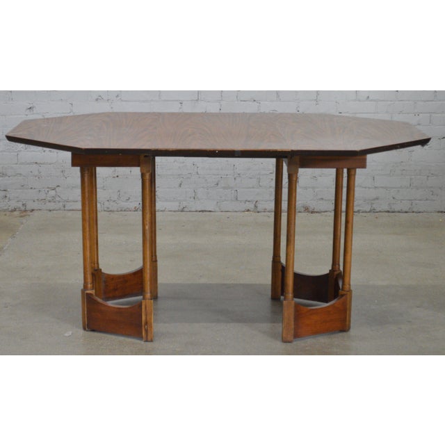 Mid-Century Modern Warren Church Style Octagonal Dining Table W/Extension Leaf For Sale - Image 3 of 11