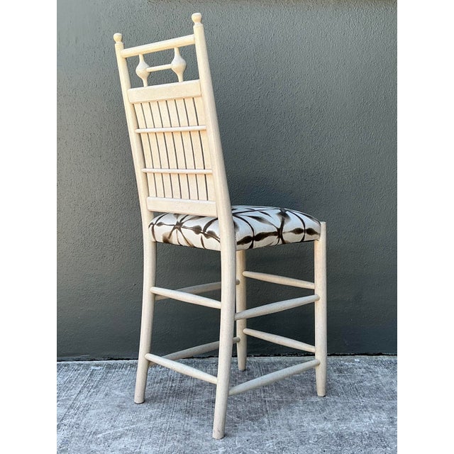 Wood Vintage Slat Counter Stool For Sale - Image 7 of 12