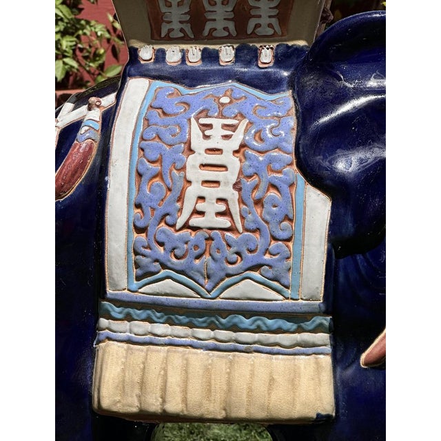 Glazed Terracotta Elephant Stool or Planter, 1960s For Sale - Image 15 of 17