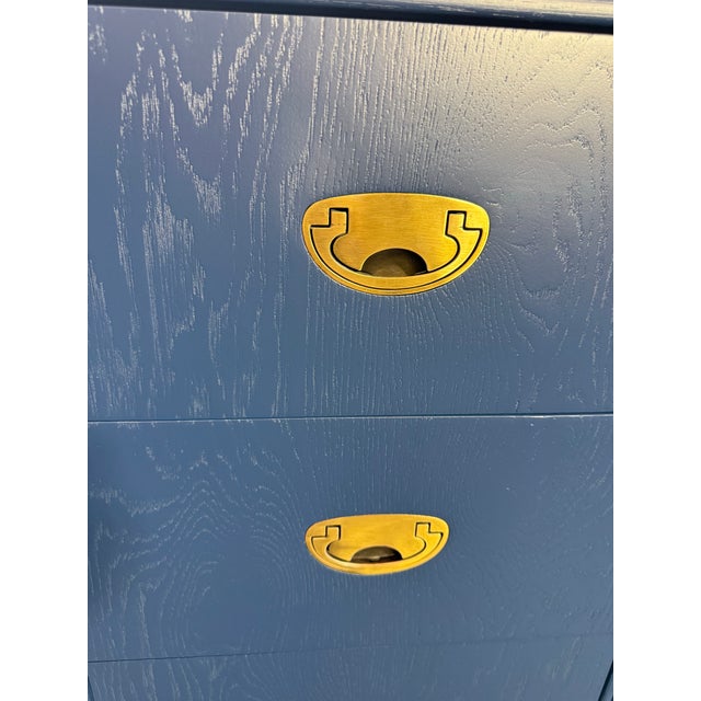 1960s Drexel Campaign Dresser Refinished in Navy For Sale - Image 12 of 12
