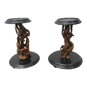 Early 20th Century Rootwood Stands - Set of 2