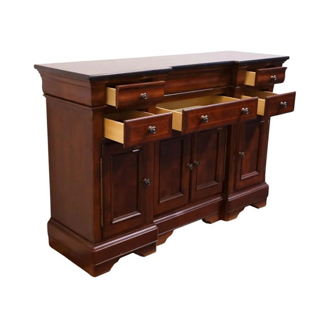 Wood Universal Furniture Cherry Contemporary Traditional Style 62" Buffet Sideboard W. Granite Top 461679 For Sale - Image 7 of 13