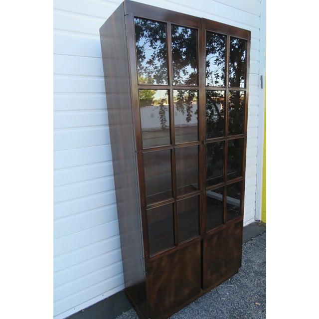Brown John Widdicomb Hollywood Regency China Display Cupboard Cabinet For Sale - Image 8 of 12