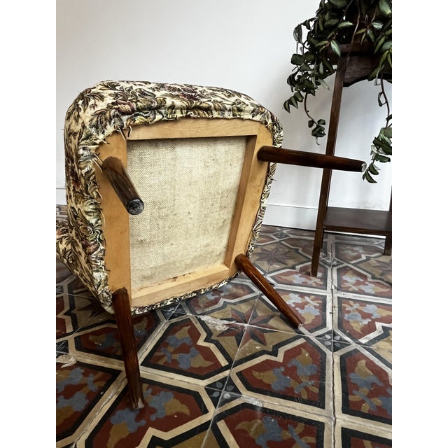 Cocktail Lounge Chair with Floral Upholstery, 1960s For Sale - Image 10 of 11