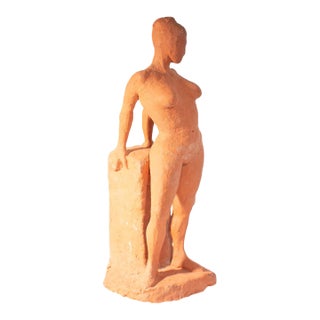 1964 Terra Cotta Sculpture of a Female Figure by C. Yager For Sale