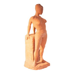 1964 Terra Cotta Sculpture of a Female Figure by C. Yager