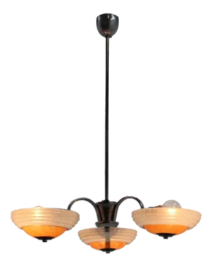 Art Deco Chrome Chandelier from Napako, 1930s