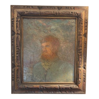 Oil on Board Original Portrait, Signed and Dated P. Zurini, 1948 For Sale