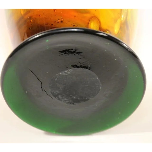 Mid 20th Century Murano Orange Freeform Handkerchief Footed Vase For Sale - Image 12 of 13