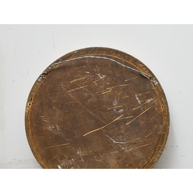 Gold English Regency Giltwood Convex Mirror with Ebonized Ball Accents For Sale - Image 8 of 9