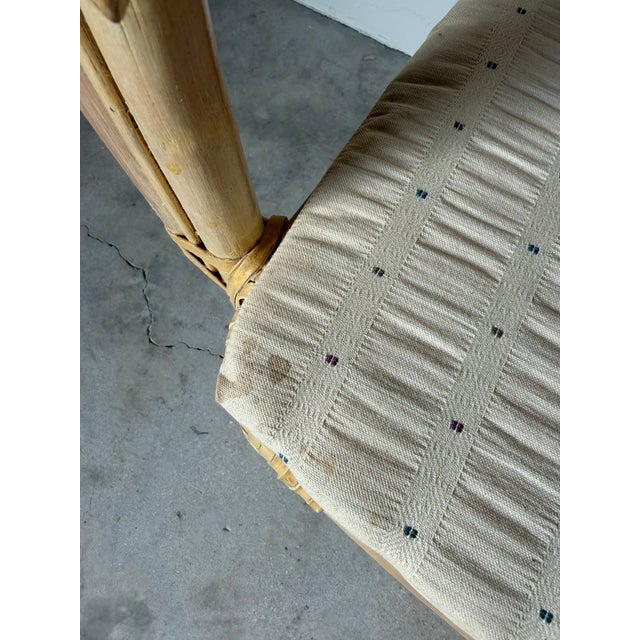 Vintage Boho Chic Coastal Rattan & Leather-Wrapped Dining Chairs – Set of 4 For Sale - Image 12 of 12