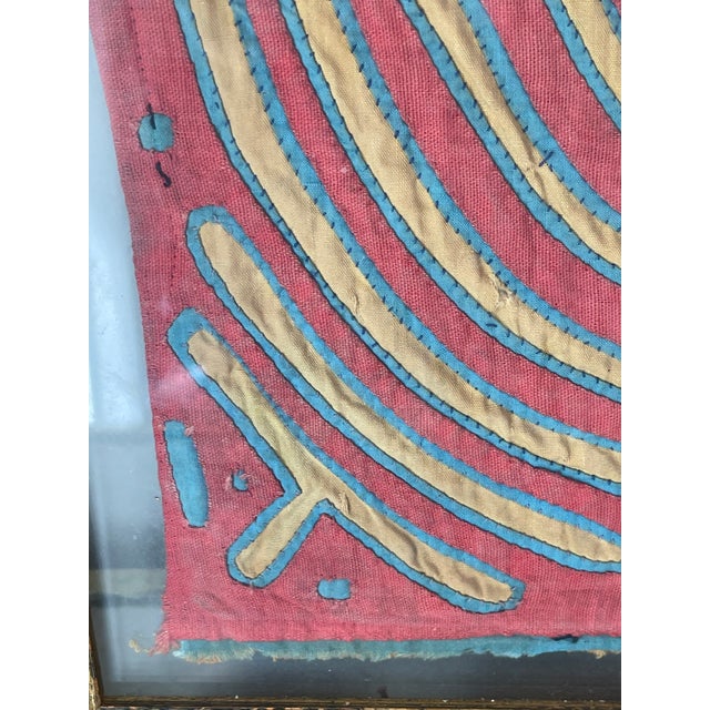 African Antique African Textile Fragment Framed For Sale - Image 3 of 8