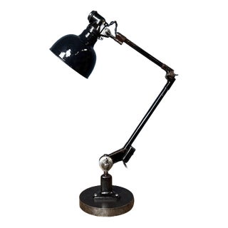 Black Table Lamp with Enamel Shade from Rademacher For Sale