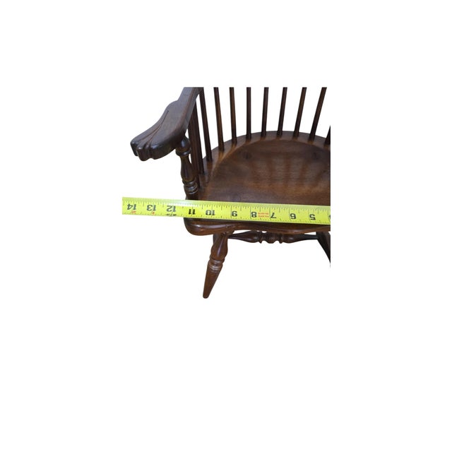 Chestnut 1990s Frederick Duckloe Youth Child's Colonial Fan Back Windsor Chair For Sale - Image 8 of 13