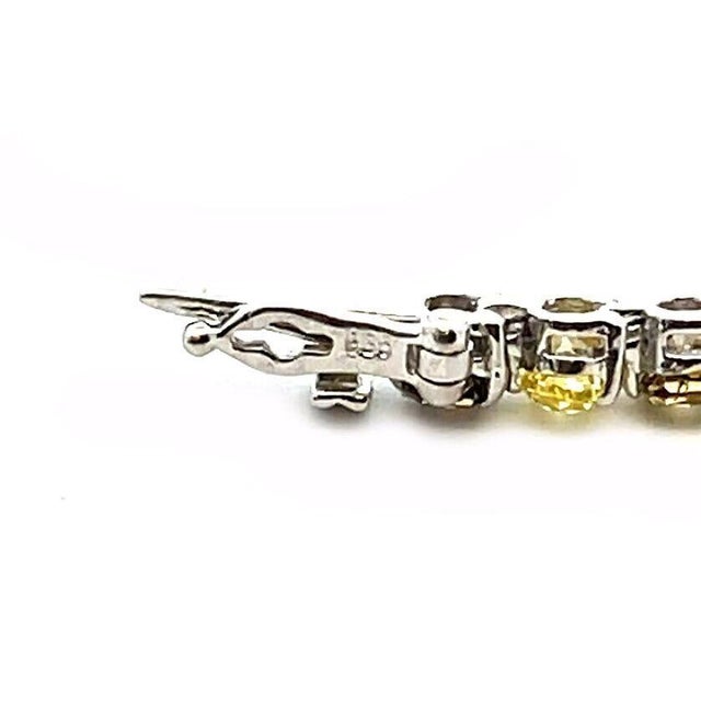 Silver Diamonds Tennis Bracelet Multicolor Natural Color Round Oval and Cushion 8ct For Sale - Image 8 of 8