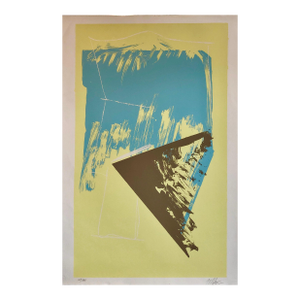 Michael Steiner1980s Abstract Expressionism Color Field Silkscreen Serigraph Print Pale Yellow, c.1980