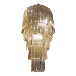 Listello Pendant Lamp in Golden Murano Glass For Sale