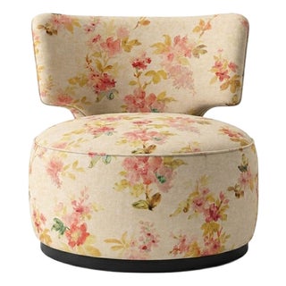 Capricho Swivel Chair Creme Ditsy by Moanne For Sale