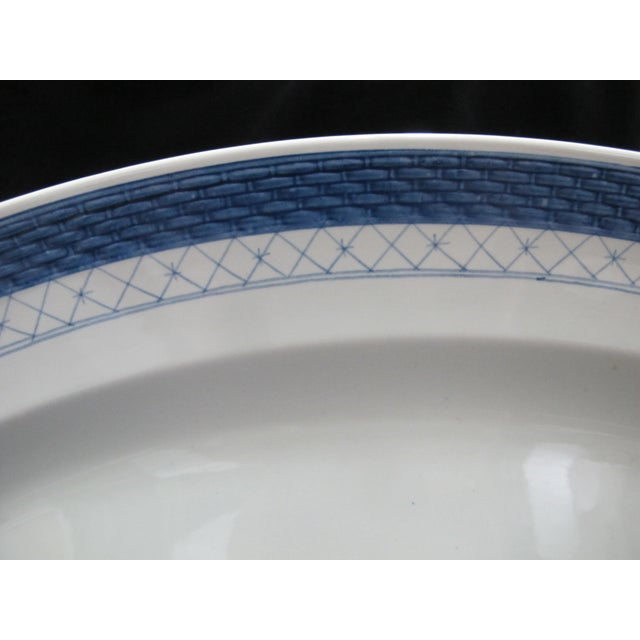 Mid-Century Modern Royal Copenhagen Aluminia Faience Tranquebar Blue 931 Oval 19" Serving Platter For Sale - Image 3 of 6