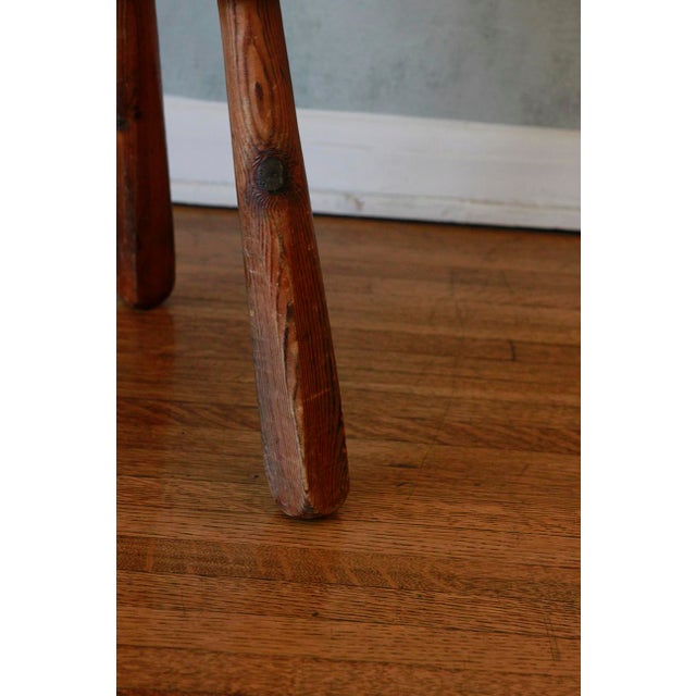Mid-20th Century Hand-Carved Spanish Brutalist Pine Fireside Chair For Sale - Image 9 of 10