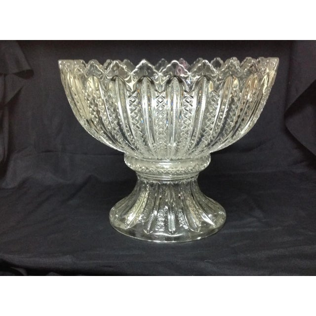 Antique Eapg Punch Bowl & Stand Duncan Miller Mardi Gras- 2 Pieces For Sale - Image 4 of 12