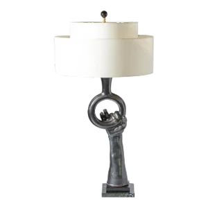 French Iconic Pottery Lamp by Jean Marais, (Jean Marais 1913-1998) France