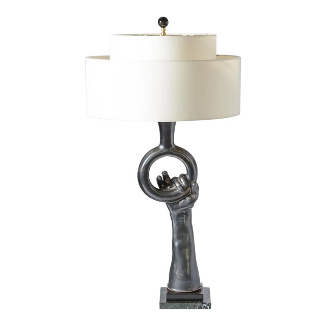 Rare Table Lamp Signed by Artist, Jean Marais (Jean Marais 1913-1998) For Sale