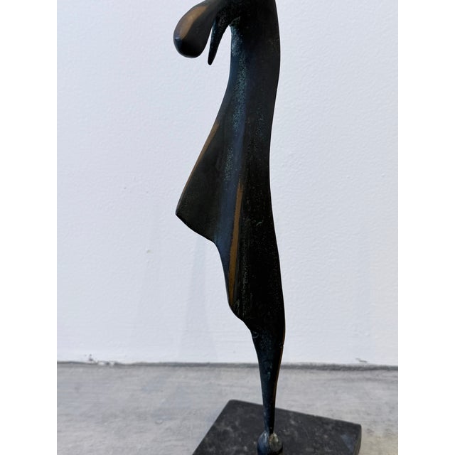 Brazilian Mid-Century Modern Abstract Dancer Bronze Sculpture on Granite Base For Sale - Image 11 of 13