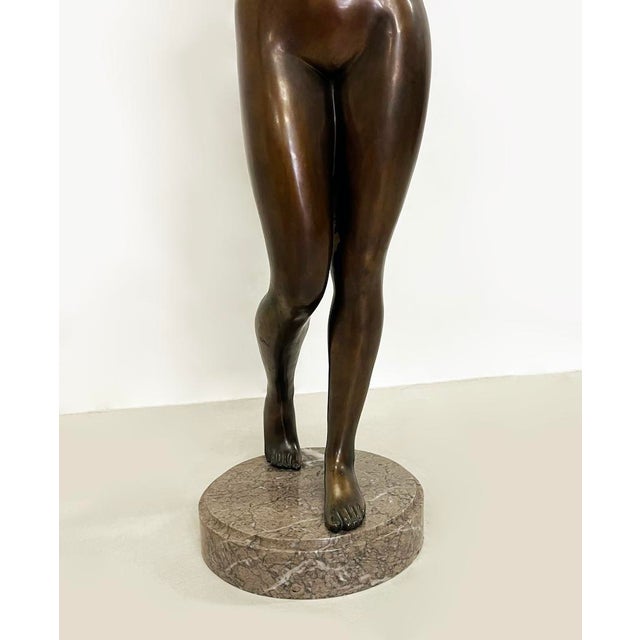 Figurative Sculpture, 1980s, Bronze on Marble Base For Sale - Image 3 of 9