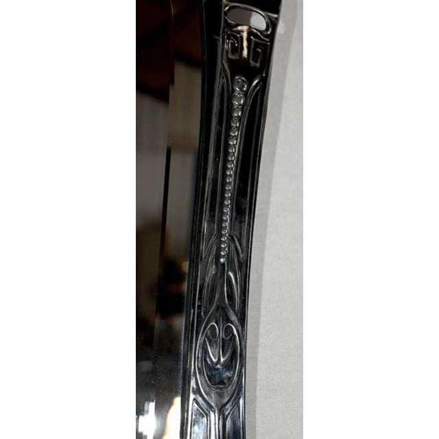 Art Nouveau Silver Metal Mirror, 1890s For Sale - Image 6 of 13