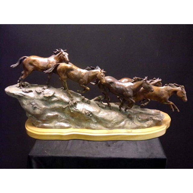 Don Hunt "Running Horses" Original Bronze Sculpture Beautiful Art Rare! Obo For Sale - Image 9 of 9