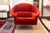 2000 - 2009 Vintage Milo Baughman Thayer Coggin Boldido Red Fabric Lounge Chair and Ottoman For Sale - Image 5 of 12