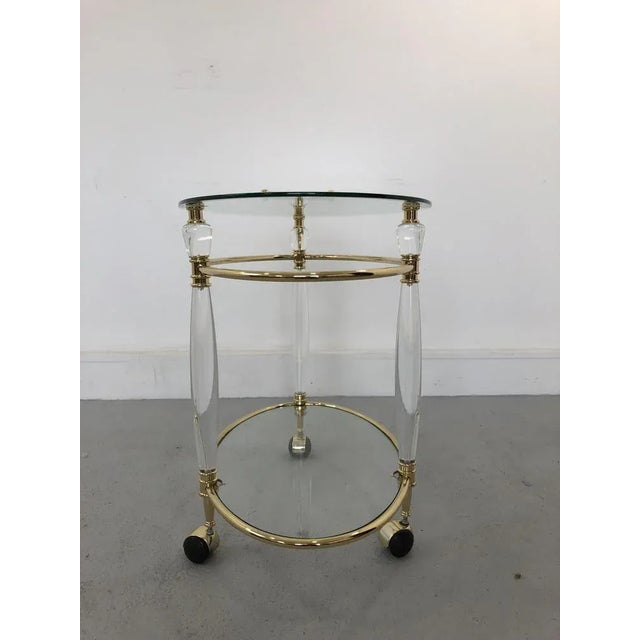 Italian Brass & Glass Bar Serving Cart Trolley, 1970s For Sale - Image 6 of 18