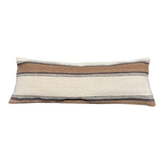 Turkish Hemp Pillow Cushion Natural Beige Brown Cushion Cover 14"x40" For Sale
