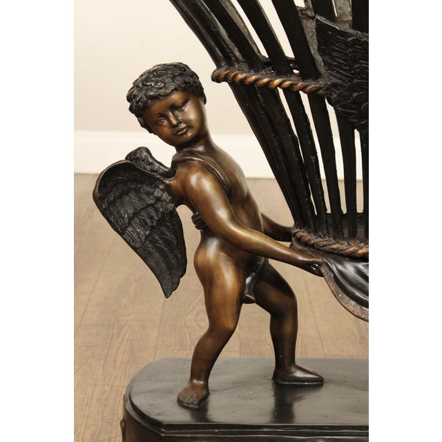 Metal Italian Renaissance Style Bronze Cherub Table Base For Sale - Image 7 of 12