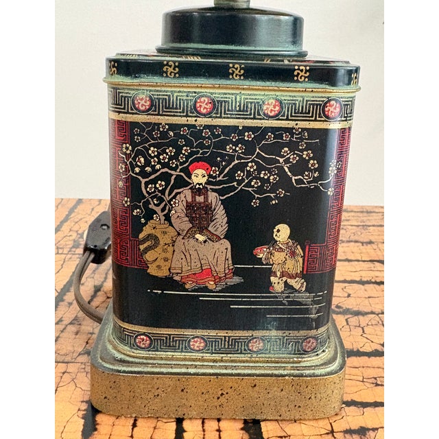 1960s 1960s Frederick Cooper Style Petite Tea Canister Lamp For Sale - Image 5 of 11