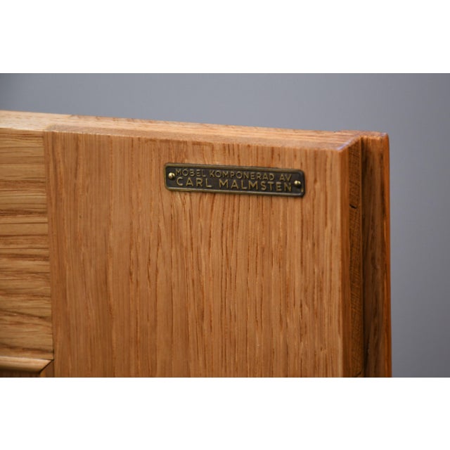 Wood Swedish Oak Cabinet by Carl Malmsten for Carl Löfving & Söner Ab, 1970s For Sale - Image 7 of 12