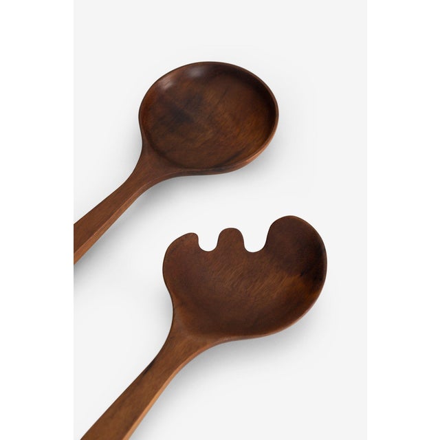 1957 Arthur Espenet Carpenter Teak Bowl With Utensils- 3 Pieces For Sale In Chicago - Image 6 of 10