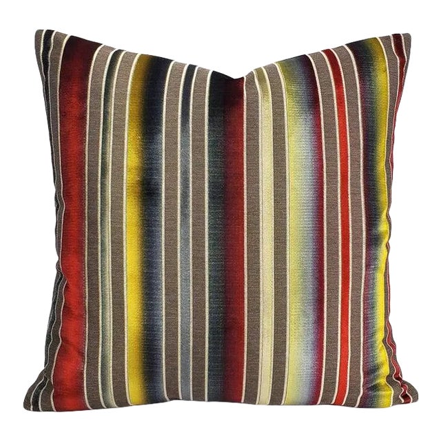 S. Harris Siri Stripe in Sanguine Pillow Cover For Sale