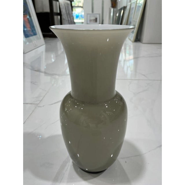 2010s Gray Murano Glass Opalino Vase by Venini For Sale - Image 5 of 8