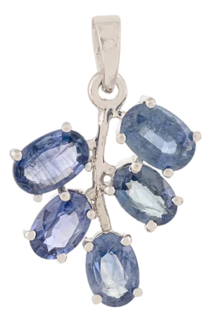 Modern 2.54 CTW Sapphire Minimalist Graps Pendant Set in 925 Silver by Carat&her
