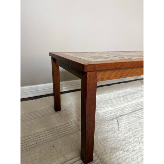 Brown Mid-Century Modern 1960s Teak and Ceramic Tile Top Coffee Table For Sale - Image 8 of 12