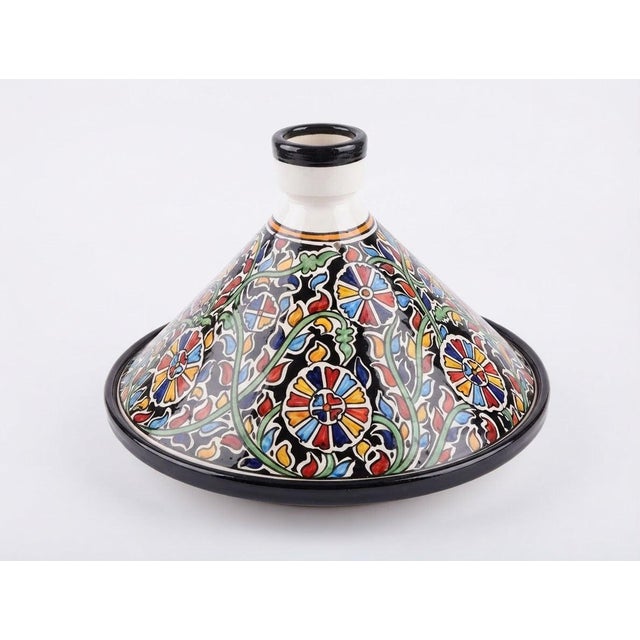 Moroccan Hand-Painted Moroccan White Clay Tagine, Fes For Sale - Image 3 of 3