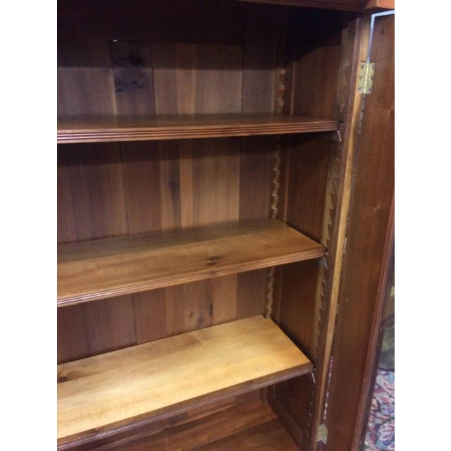 Late 19th Century Antique Victorian Bookcase, Walnut Bookshelf With Glass Doors For Sale - Image 5 of 18