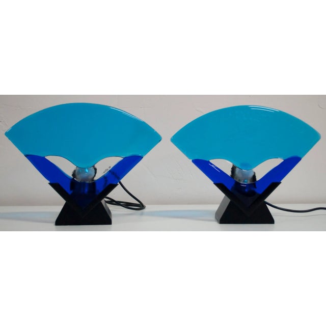 Murano Glass Table Lamps, 1980s, Set of 2 For Sale - Image 9 of 9