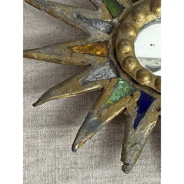 Sunburst Mirror in Lead in the style of Line Vautrin, 1960s For Sale - Image 6 of 17