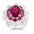 The School of Paris 5 Carat Rubelite and 4.5 Carat Diamond 18 Karat White Gold Cocktail Ring Estate For Sale - Image 3 of 18