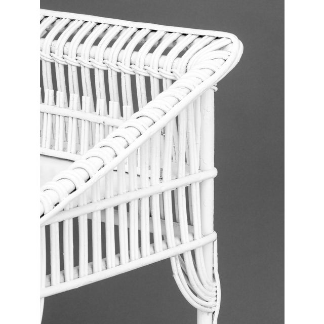 Late 20th Century Vintage White Wicker Desk For Sale - Image 5 of 8