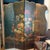Vintage Hand Painted Folding Screen Room Divider Flowers & Fruit For Sale - Image 11 of 12